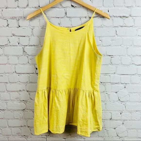 Harlowe & Graham Yellow Cotton Skirted Strappy Top - Picture 5 of 10